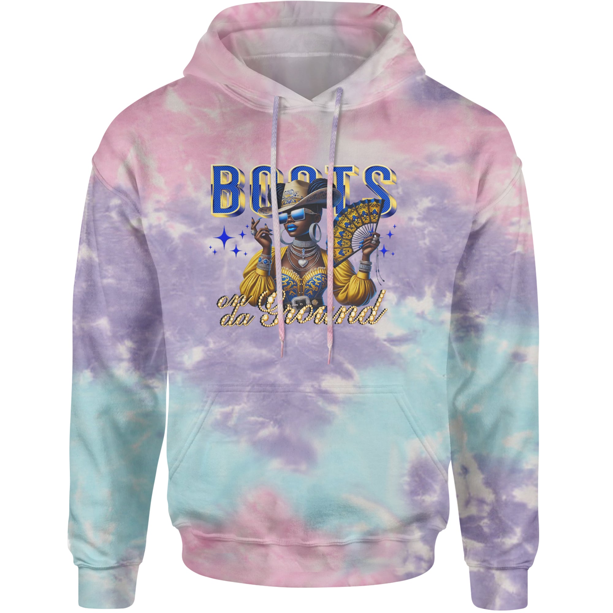 Boots On Da Ground Folding Fan Adult Hoodie Sweatshirt Cotton Candy