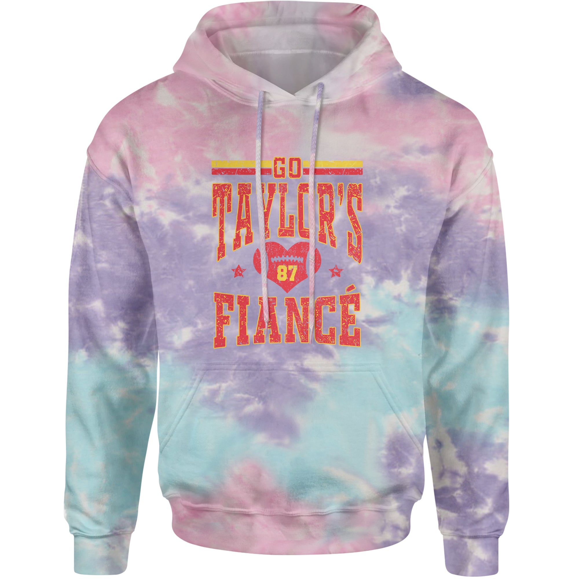 Go Taylor's Fiancé Engagement Game Day Adult Hoodie Sweatshirt Cotton Candy