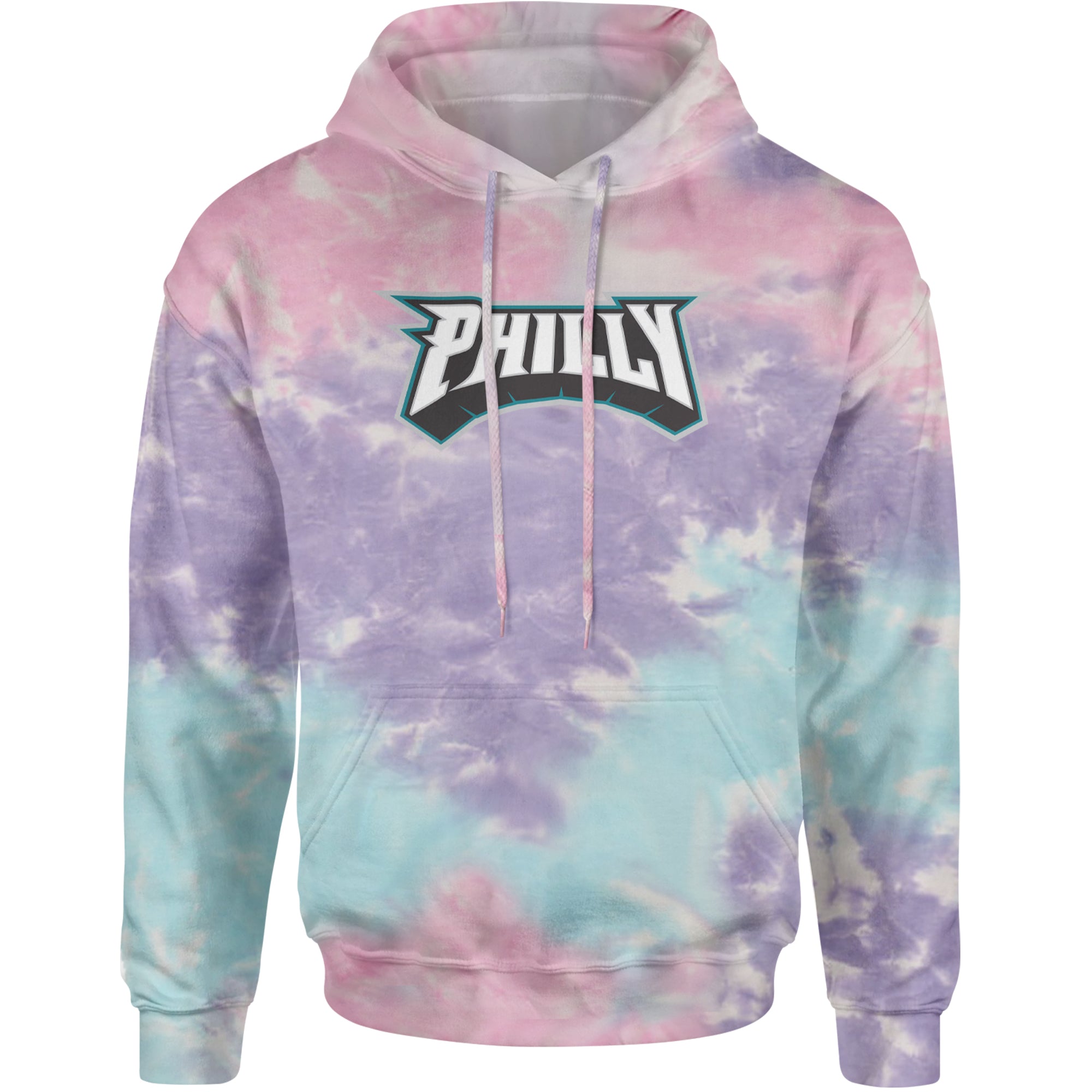Philly Bold Block Throwback Adult Hoodie Sweatshirt Cotton Candy