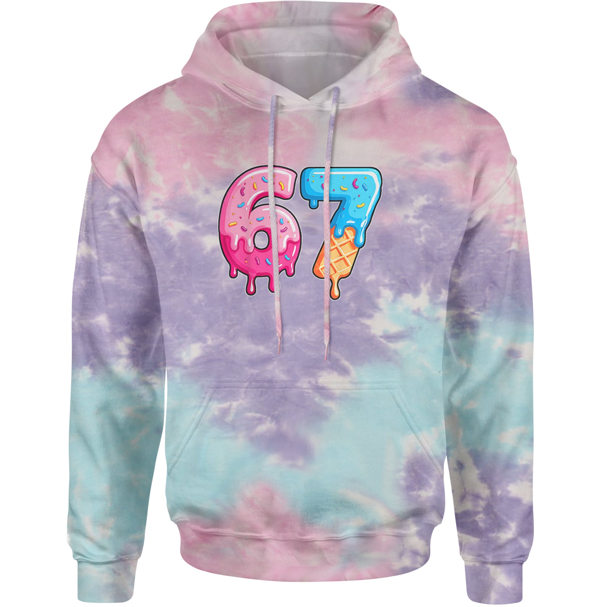 67 Dripping Ice Cream Donut Melt Adult Hoodie Sweatshirt Cotton Candy