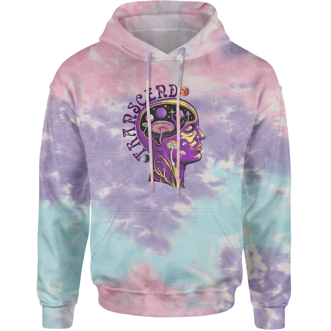 Psychedelic Cosmic Mushroom Head Adult Hoodie Sweatshirt Cotton Candy