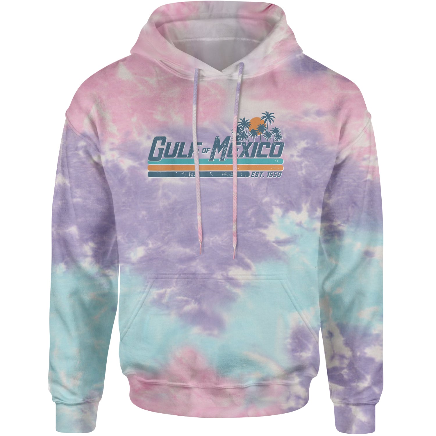 Gulf Of Mexico Established Year 1550 Adult Hoodie Sweatshirt Cotton Candy