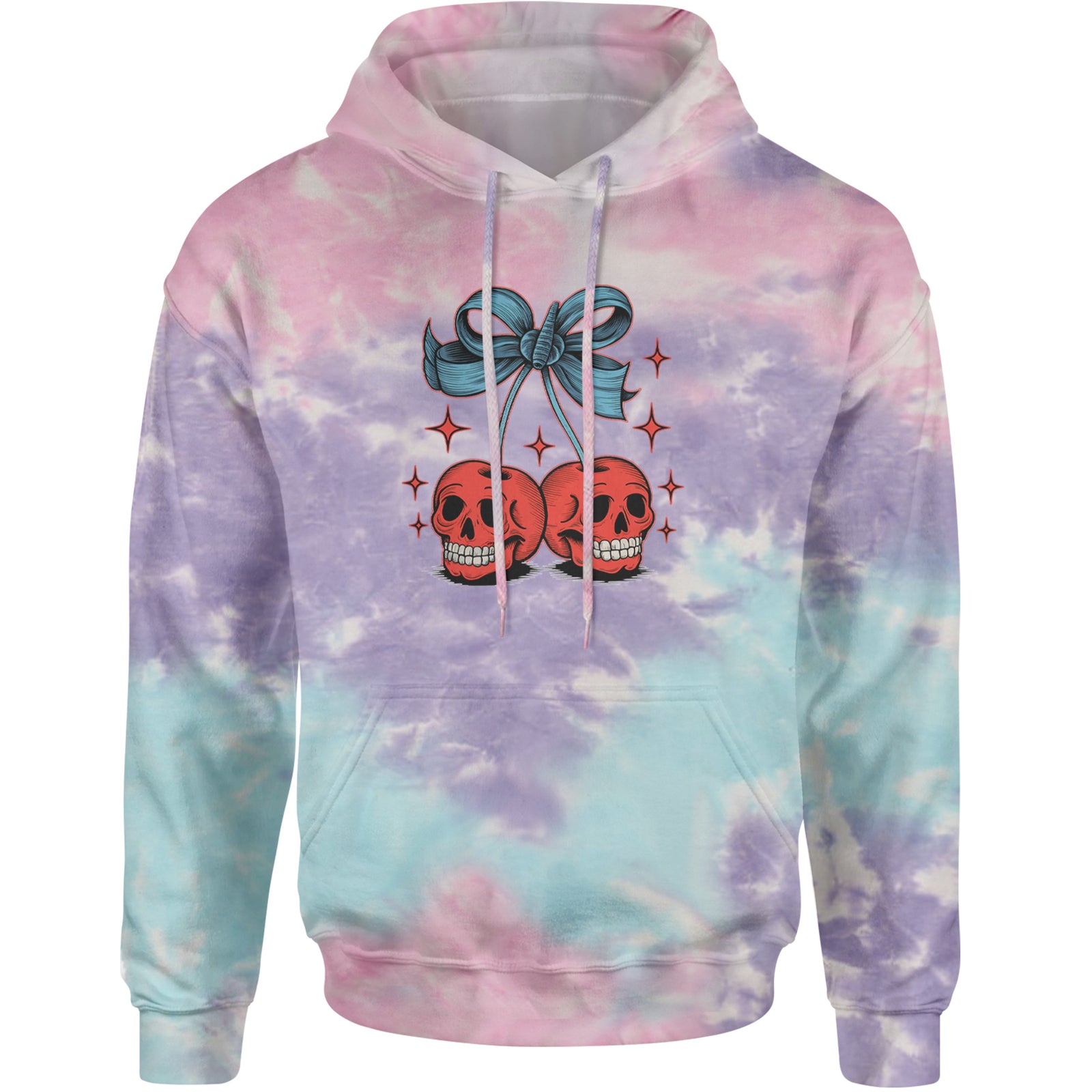Cherry Skulls Retro Tattoo Adult Hoodie Sweatshirt Cotton Candy