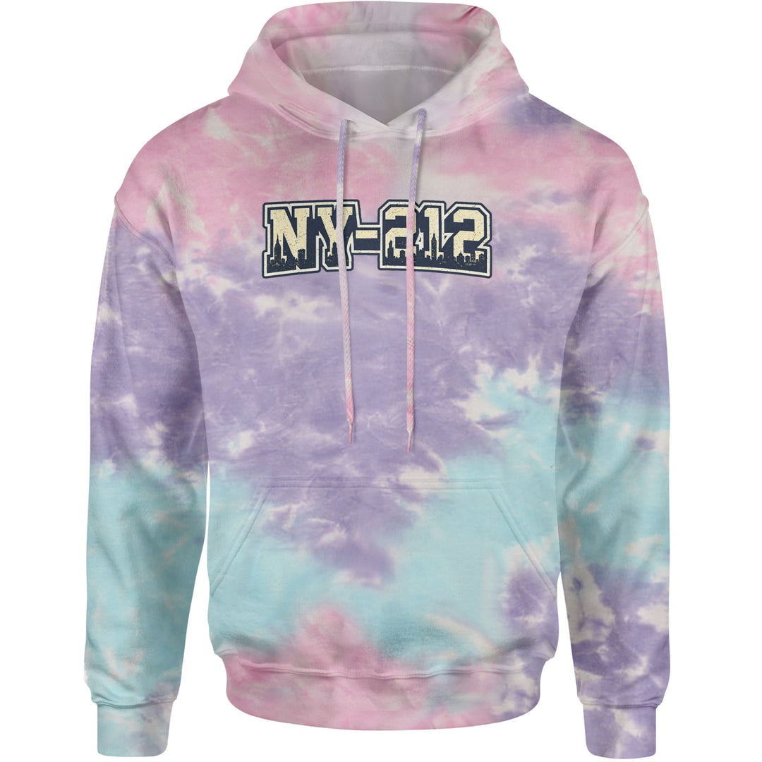 New York City 212 Area Code Skyline  Adult Hoodie Sweatshirt Cotton Candy