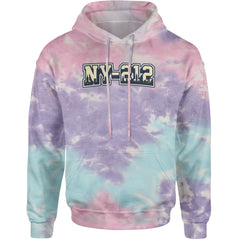 New York City 212 Area Code Skyline  Adult Hoodie Sweatshirt Cotton Candy