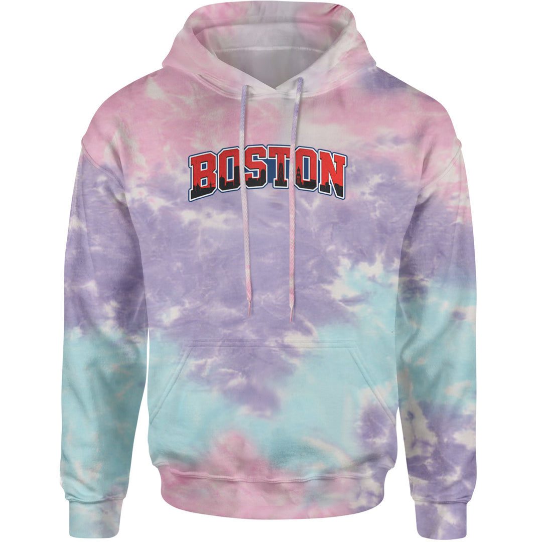 Boston City Pride Skyline Adult Hoodie Sweatshirt Cotton Candy