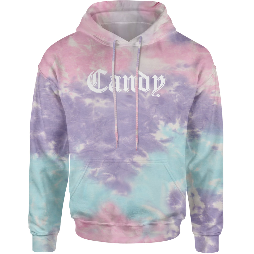 Candy Gothic Lettering Adult Hoodie Sweatshirt Cotton Candy