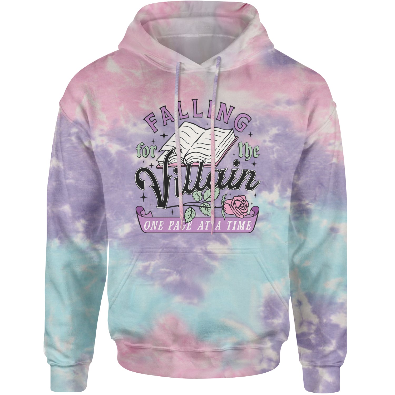 Falling For The Villain One Page At A Time Adult Hoodie Sweatshirt Cotton Candy