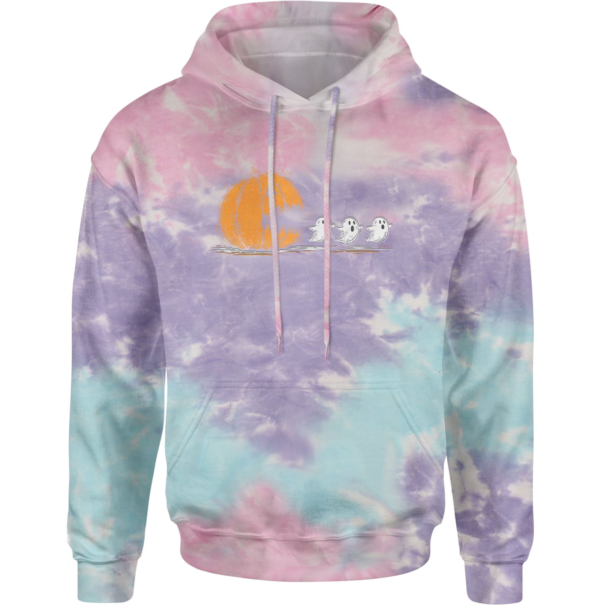 Pumpkin Pacman Chasing Ghosts Halloween Adult Hoodie Sweatshirt Cotton Candy