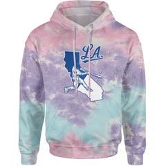 Los Angeles Baseball Batter Up Adult Hoodie Sweatshirt Cotton Candy