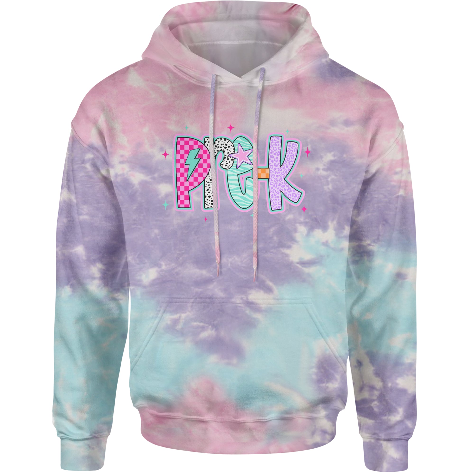Pre-K Party Time Colorful Back to School Adult Hoodie Sweatshirt Cotton Candy