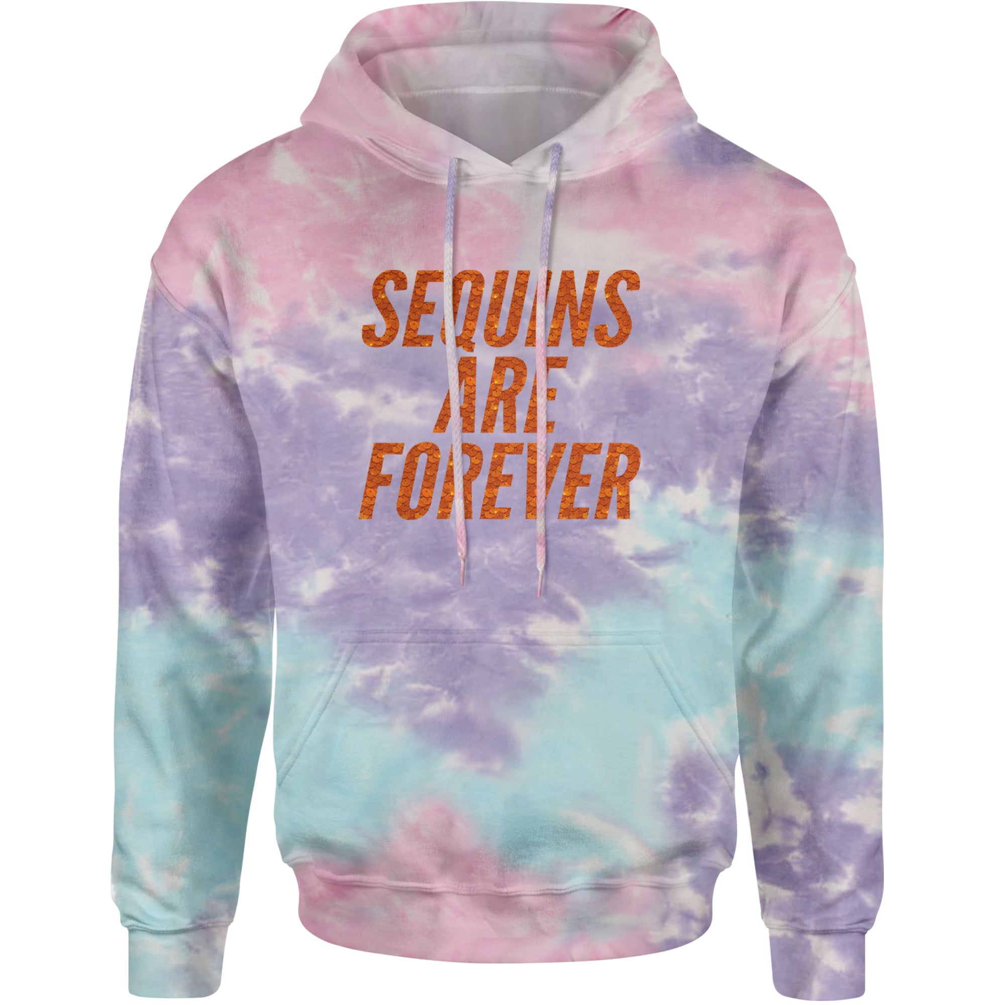 Sequins Are Forever Retro Glam Adult Hoodie Sweatshirt Cotton Candy