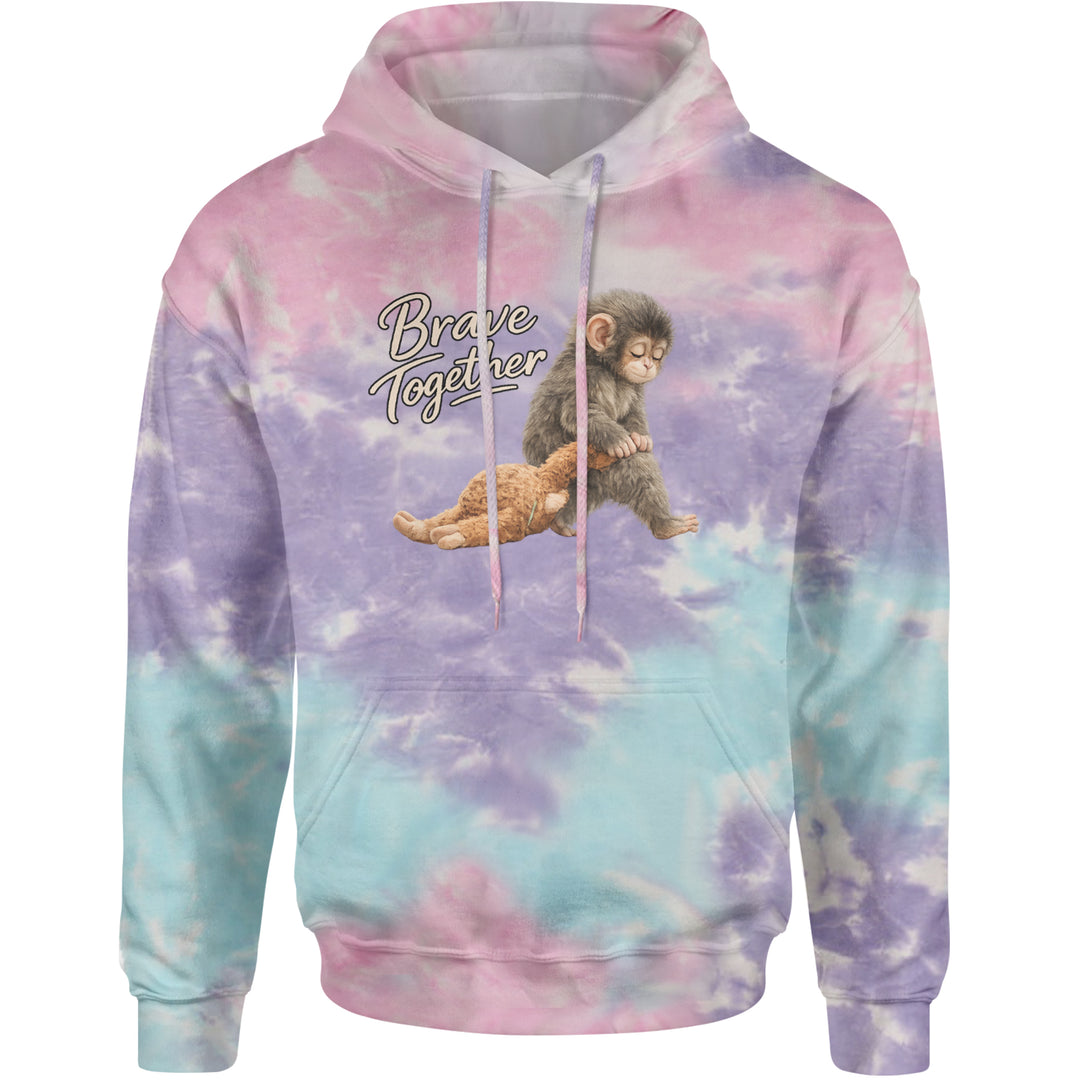 Punch Brave Together Stuffed Animal Adult Hoodie Sweatshirt Cotton Candy