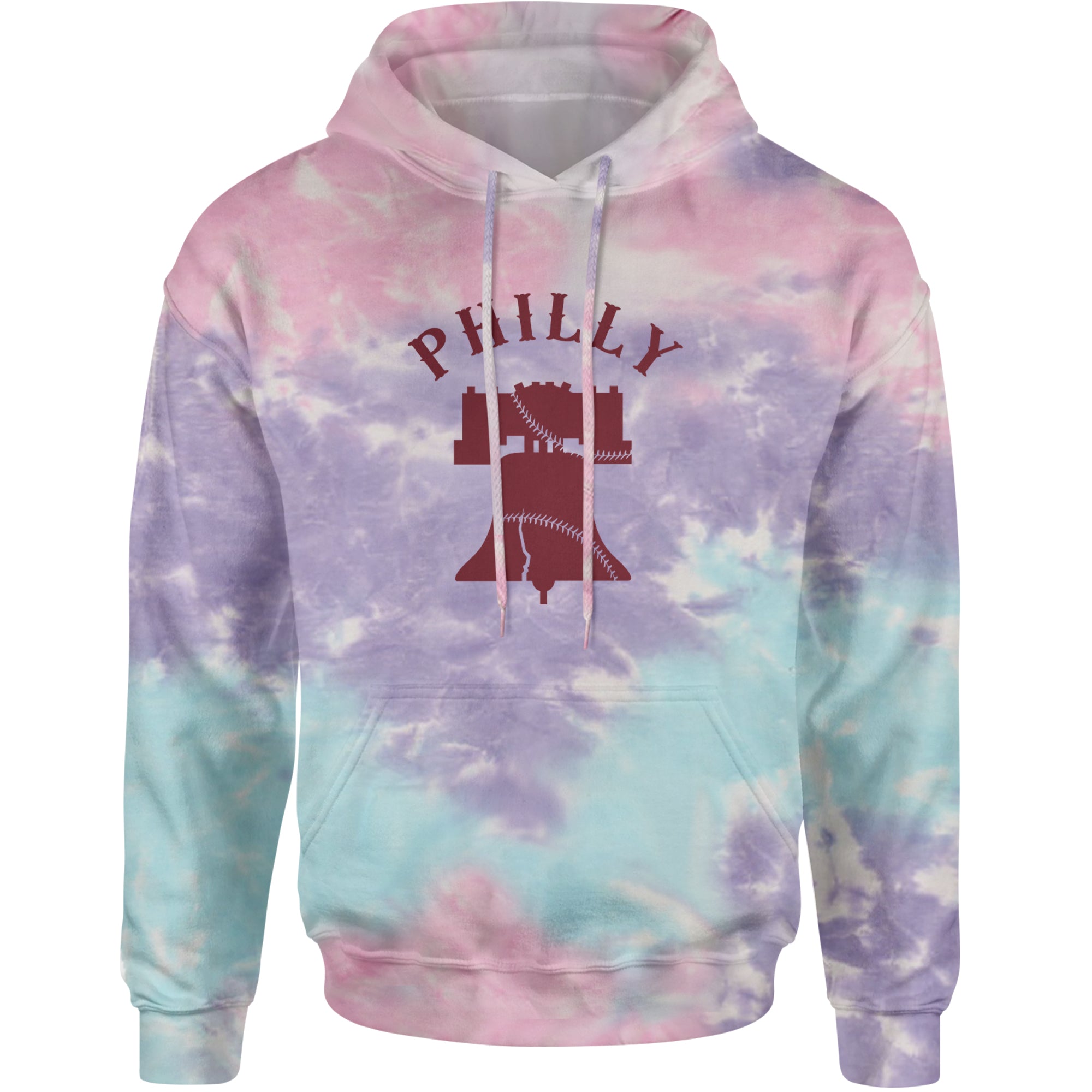 Philly Cracked Liberty Bell Adult Hoodie Sweatshirt Cotton Candy