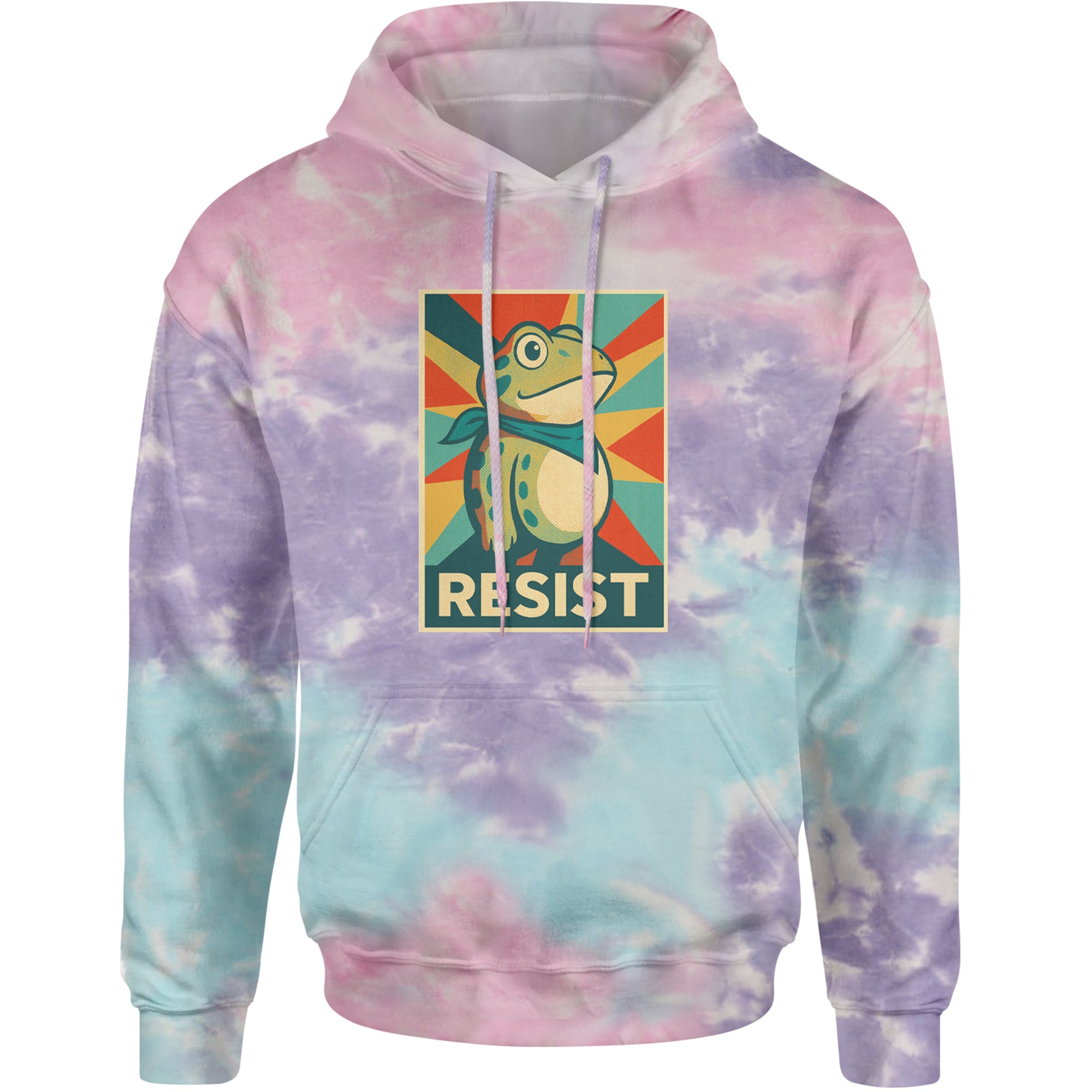 Resist Portland Protest Frog Adult Hoodie Sweatshirt Cotton Candy