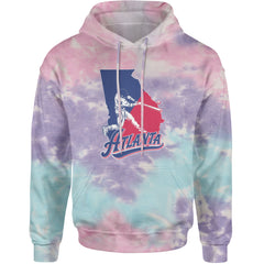 Atlanta Georgia Batter Up Adult Hoodie Sweatshirt Cotton Candy
