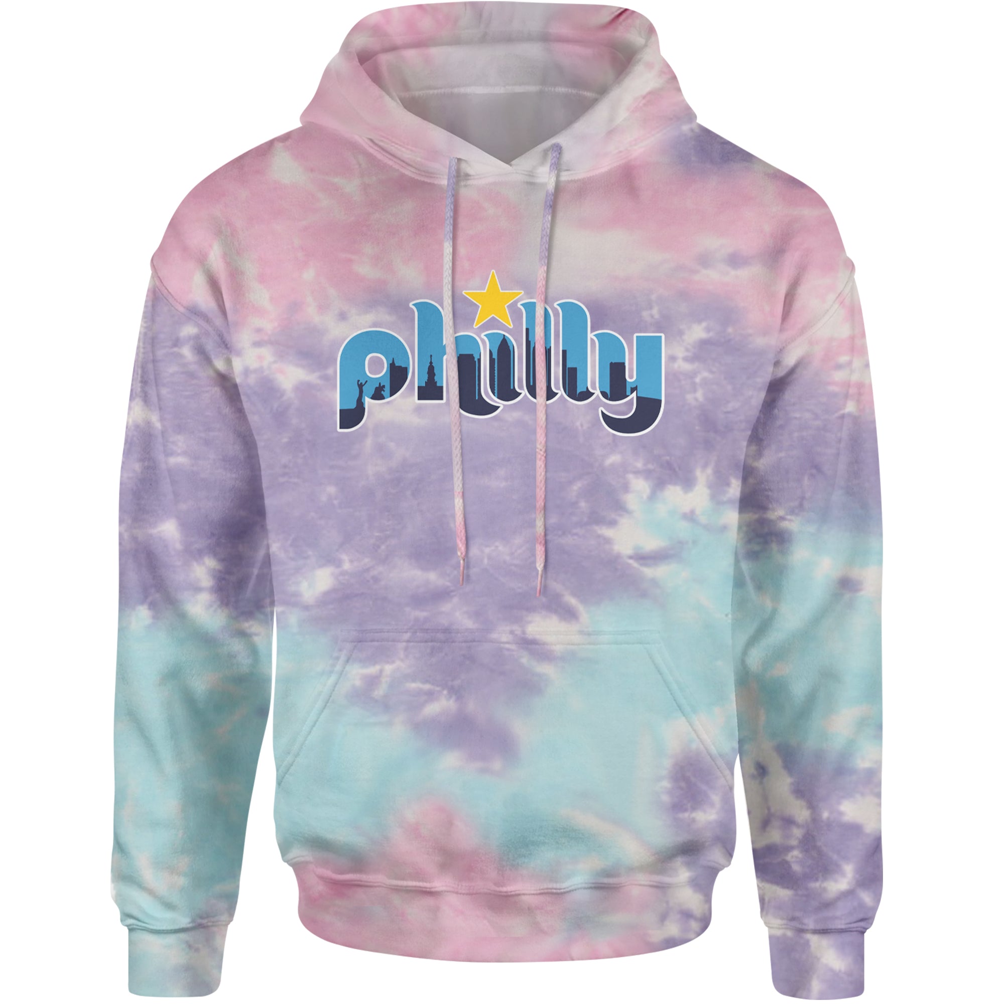 Skyline Philly Philadelphia Adult Hoodie Sweatshirt Cotton Candy