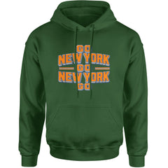 Go New York Go Basketball Adult Hoodie Sweatshirt Forest Green