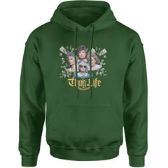 Golden Chain Thug Life Girls Adult Hoodie Sweatshirt Forest Green