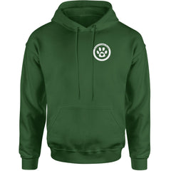 TLC To Love a Canine Dog Rescue White Adult Hoodie Sweatshirt Forest Green