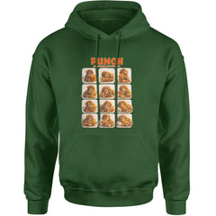 Punch Play Hard Love Harder Adult Hoodie Sweatshirt Forest Green