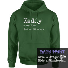 Xaddy Save A Dragon Ride A Wingleader Adult Hoodie Sweatshirt Forest Green