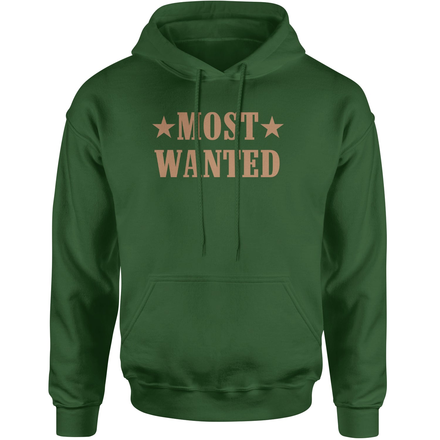 Most Wanted Cowboy Adult Hoodie Sweatshirt Forest Green