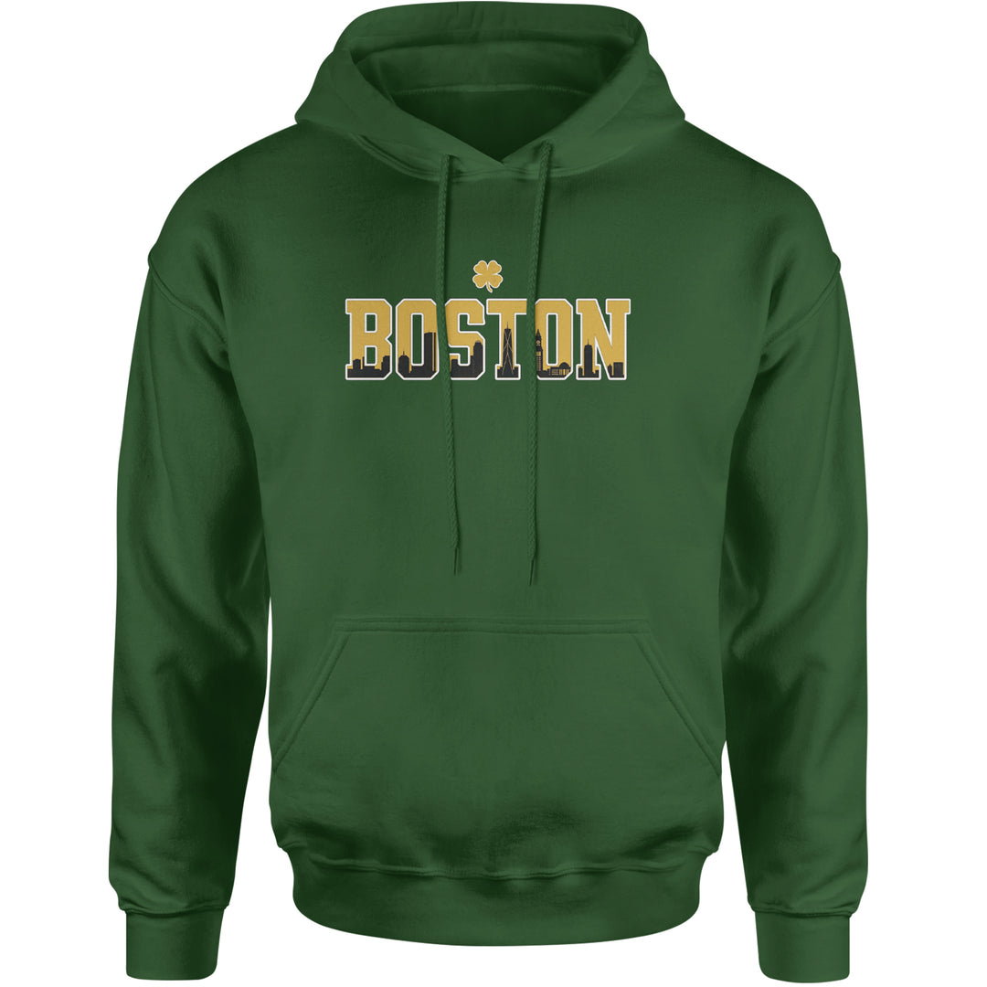 Boston City Pride Irish Adult Hoodie Sweatshirt Forest Green