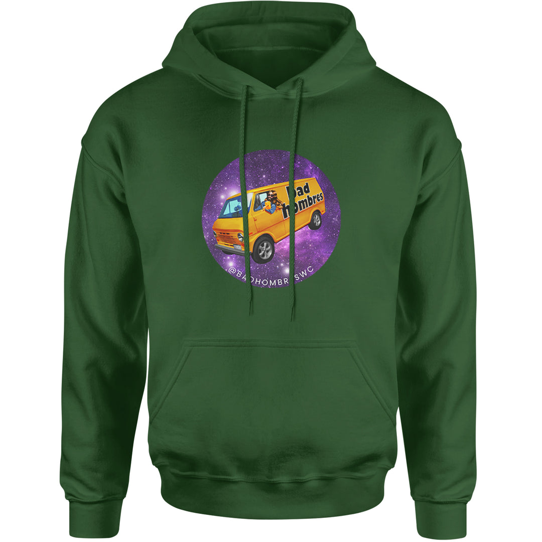 Bad Hombres Space West Chester Band Adult Hoodie Sweatshirt Forest Green