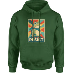 Resist Portland Protest Frog Adult Hoodie Sweatshirt Forest Green