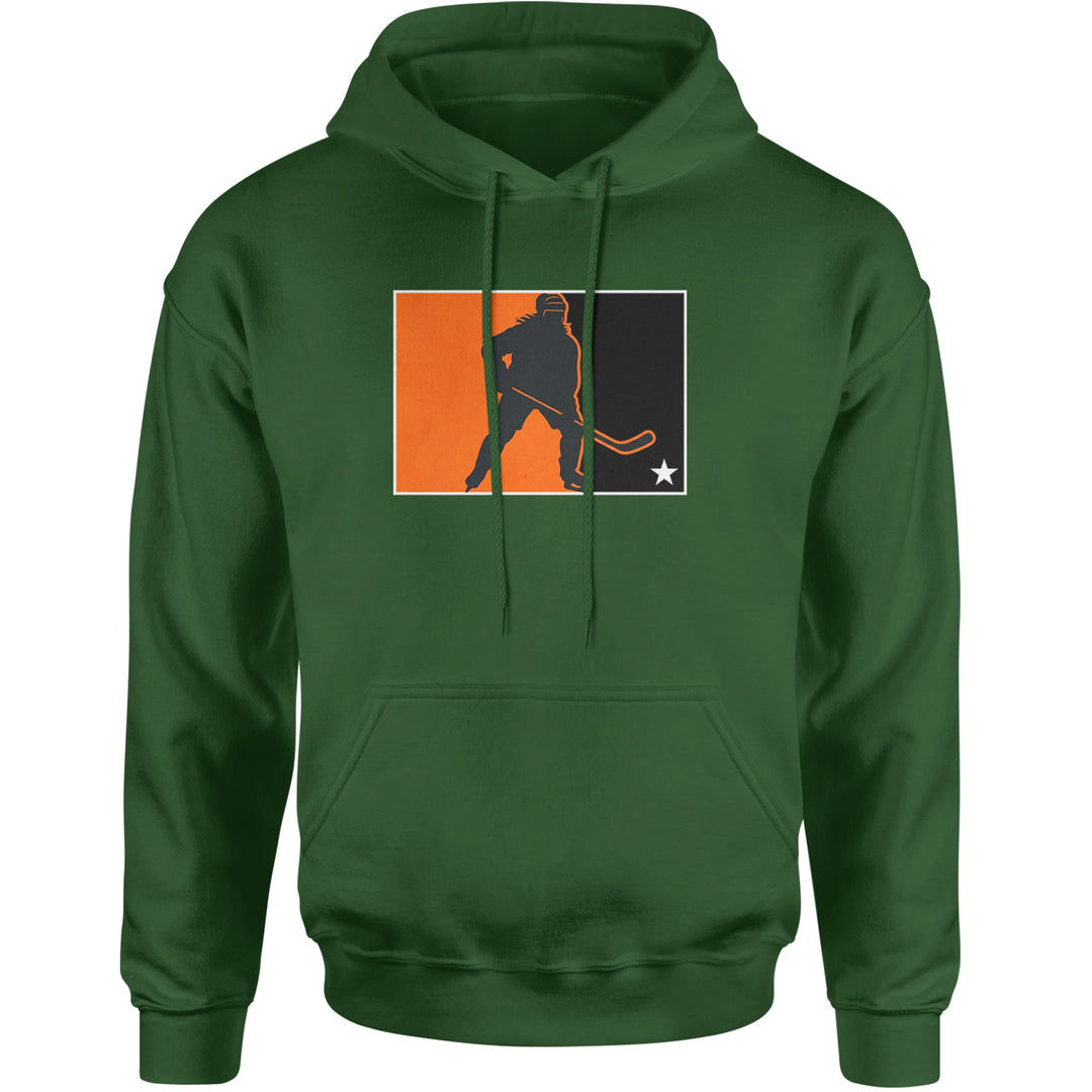 Hockey Enforcer Retro Vintage Adult Hoodie Sweatshirt Forest Green