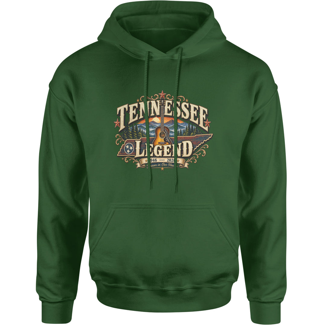 Tennessee Legend Country Music Dolly Adult Hoodie Sweatshirt Forest Green
