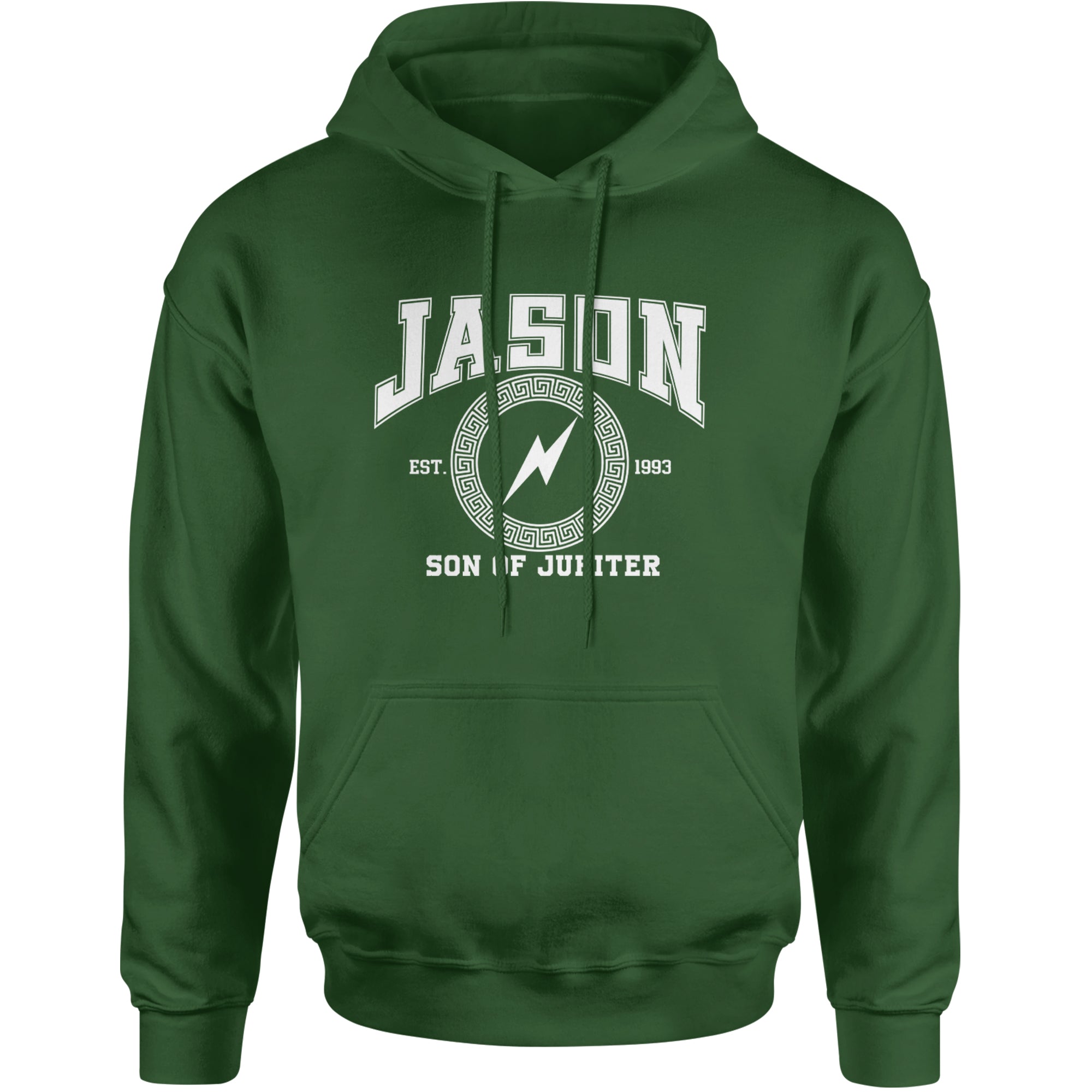 Jason Son of Jupiter Storm Bringer Adult Hoodie Sweatshirt Forest Green