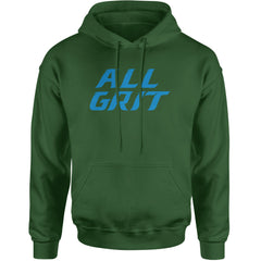 All Grit Detroit Football Adult Hoodie Sweatshirt Forest Green
