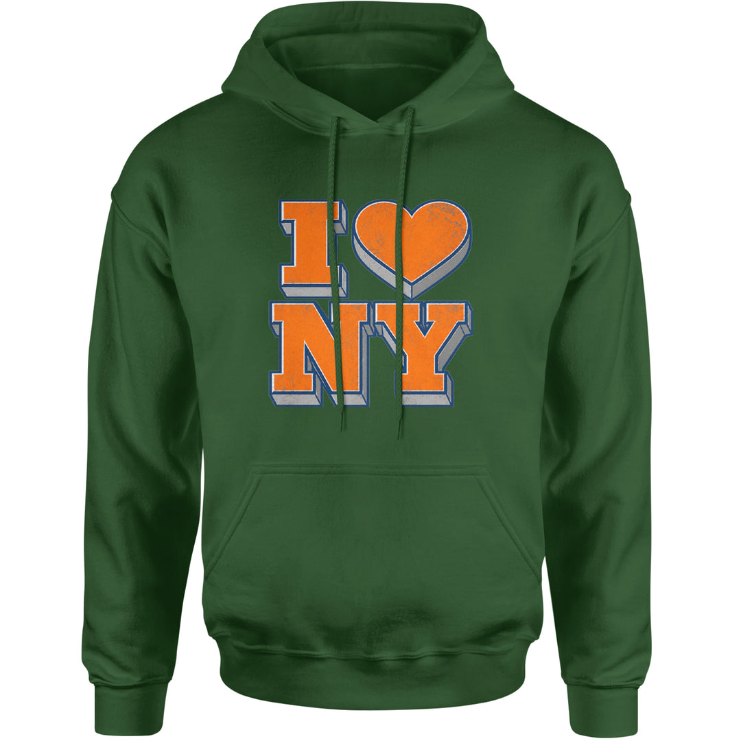 New York City Pride Heart Adult Hoodie Sweatshirt Forest Green