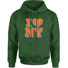 New York City Pride Heart Adult Hoodie Sweatshirt Forest Green