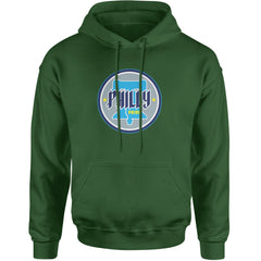 Philly Pride Liberty Bell Adult Hoodie Sweatshirt Forest Green