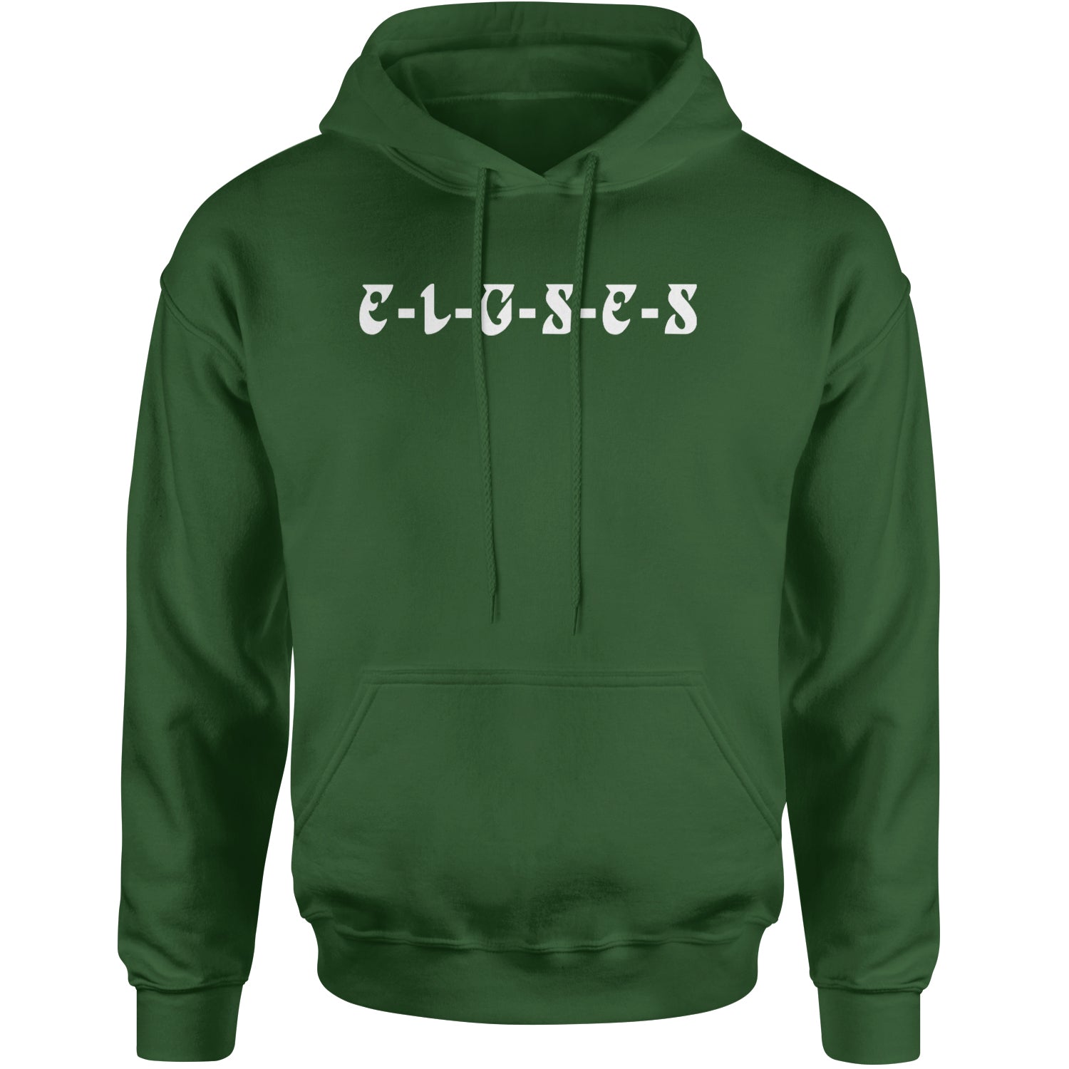 E-L-G-S-E-S Eagles Chant Adult Hoodie Sweatshirt Forest Green