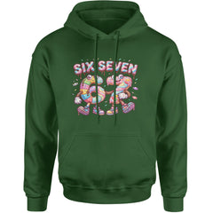 67 Candy Swirl Meme Adult Hoodie Sweatshirt Forest Green