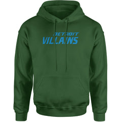 Detroit Villains Grit Football Adult Hoodie Sweatshirt Forest Green