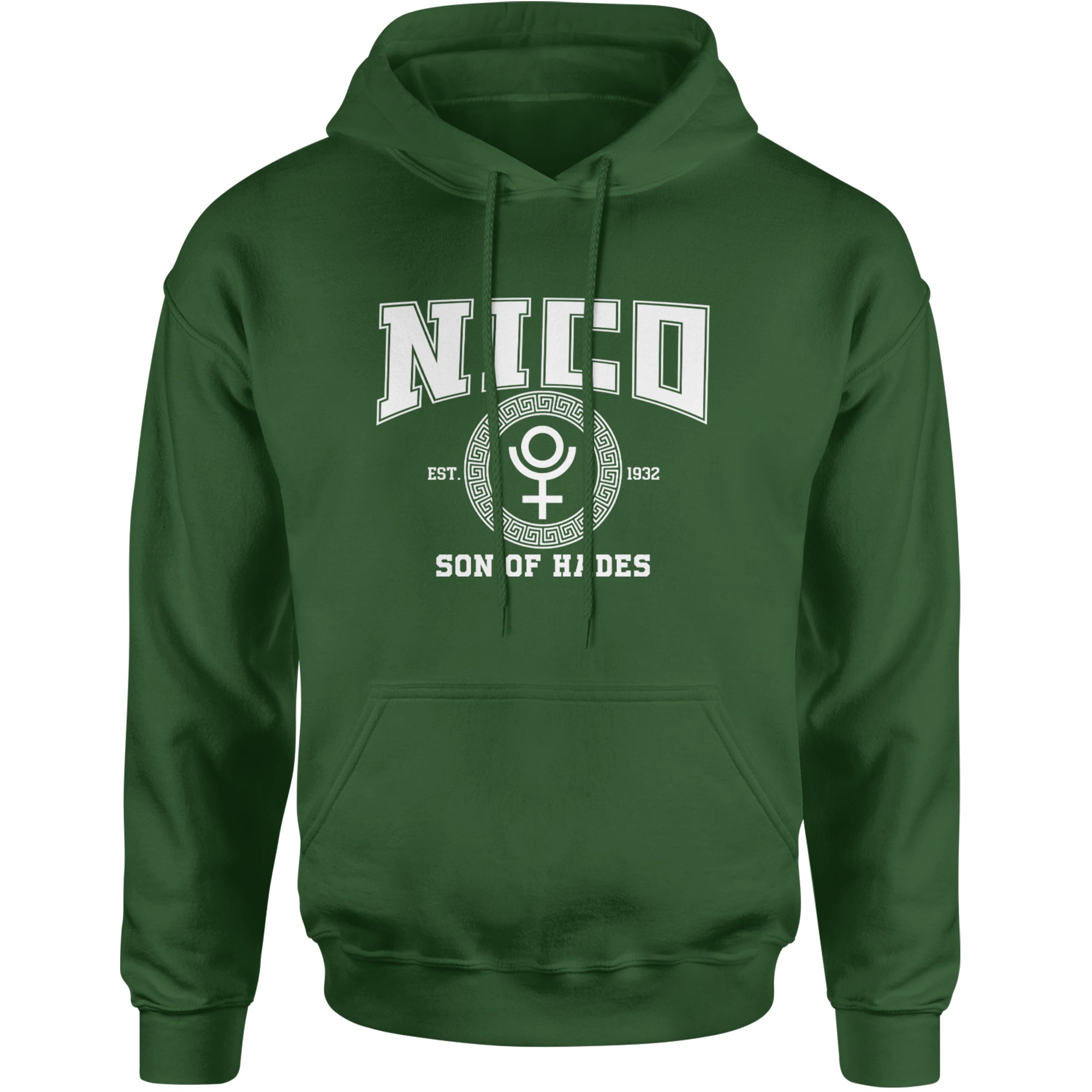 Nico Son of Hades Underworld Crest Adult Hoodie Sweatshirt Forest Green