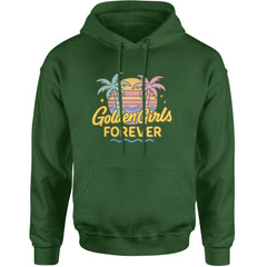 Golden Girls Forever Retro Sunset Adult Hoodie Sweatshirt Forest Green
