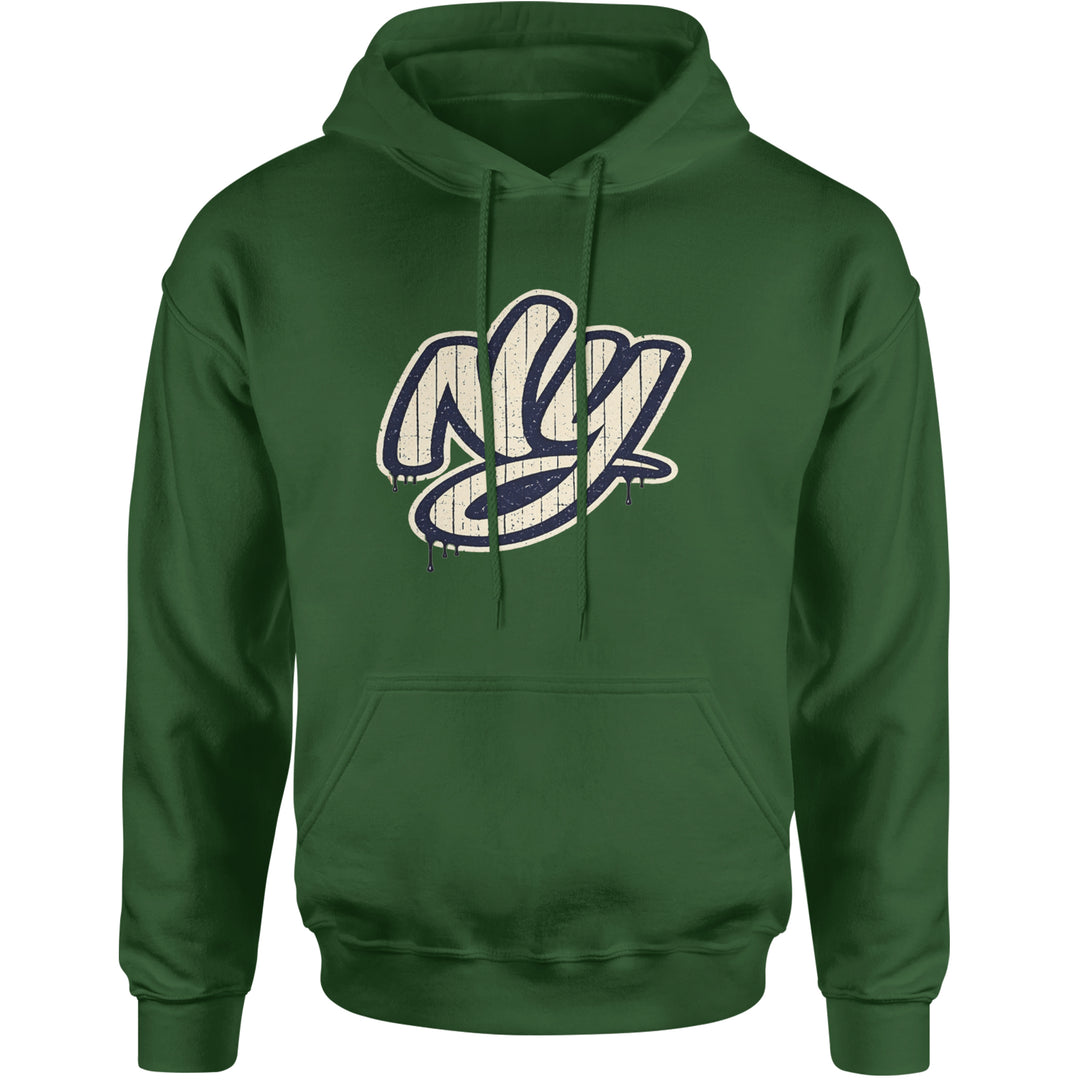 NYC New York City Grunge Street Adult Hoodie Sweatshirt Forest Green