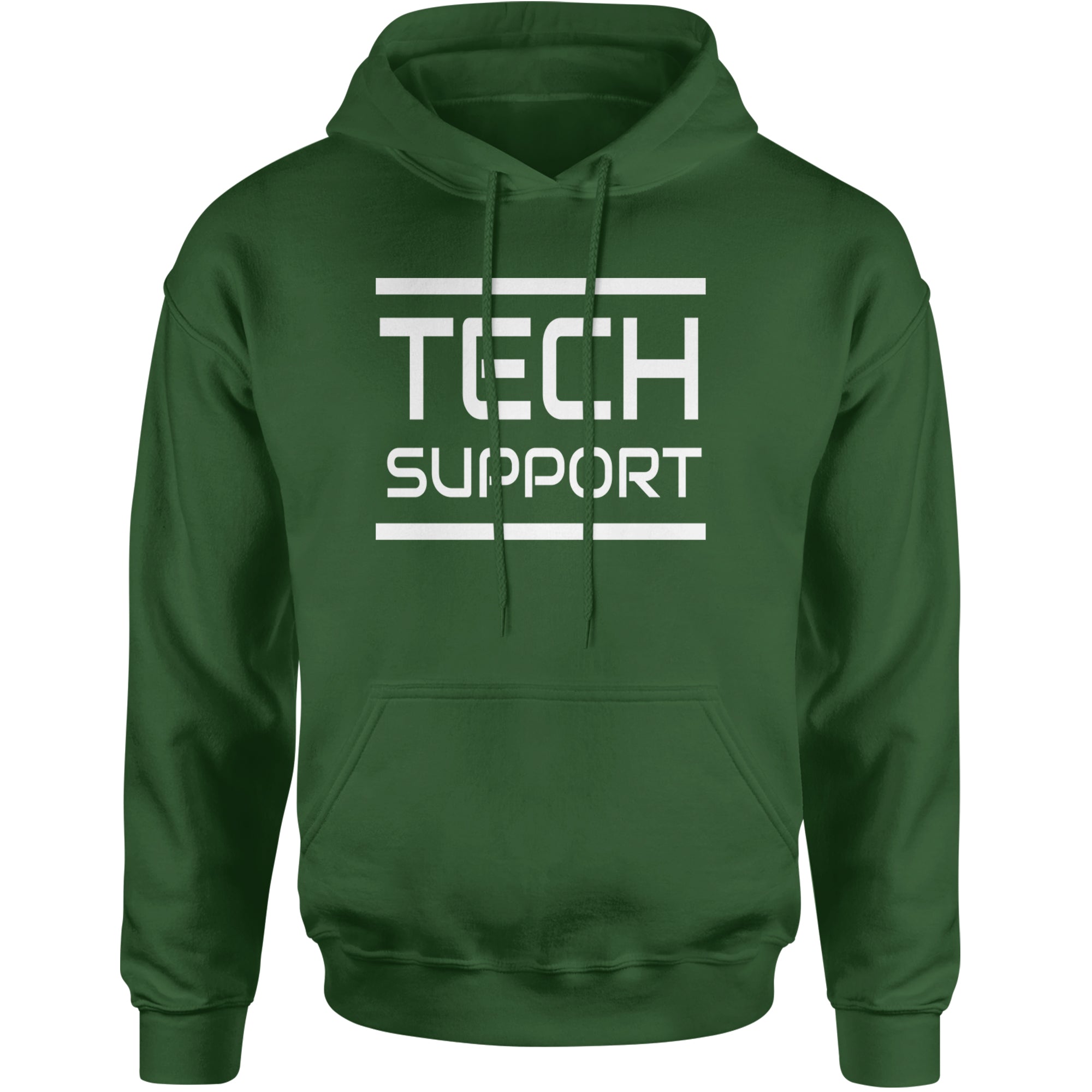 Tech Support Technologist IT Adult Hoodie Sweatshirt Forest Green