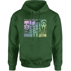 Spooky Season Horror Icons Halloween Adult Hoodie Sweatshirt Forest Green