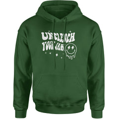 Unclench Your Jaw Festival Rave EDM Adult Hoodie Sweatshirt Forest Green