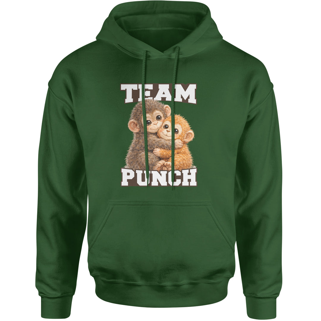 Team Punch Panchi-kun Monkey Adult Hoodie Sweatshirt Forest Green