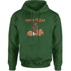 Punch Stay Kind Macaque Adult Hoodie Sweatshirt Forest Green