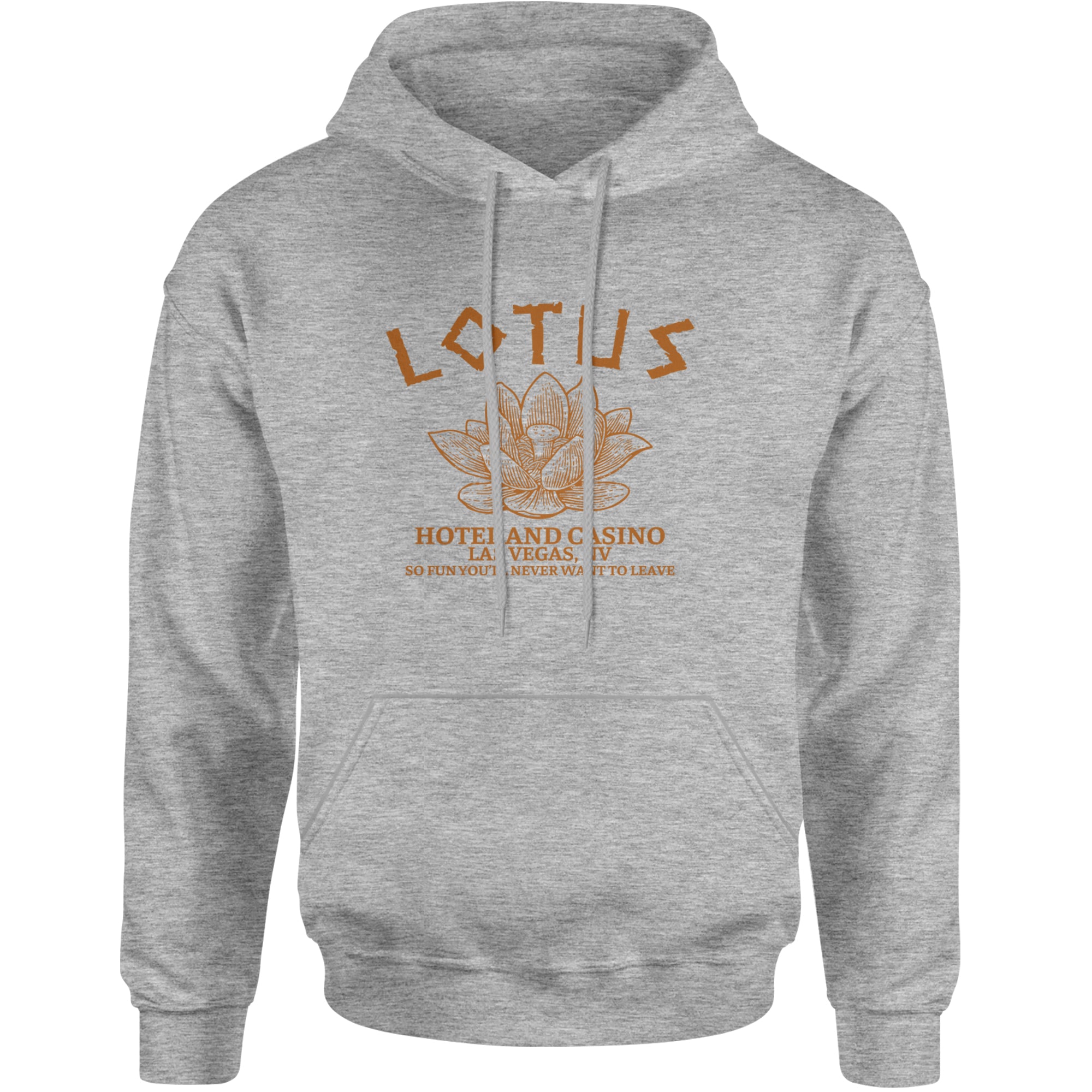 Lotus Hotel and Casino Adult Hoodie Sweatshirt Heather Grey