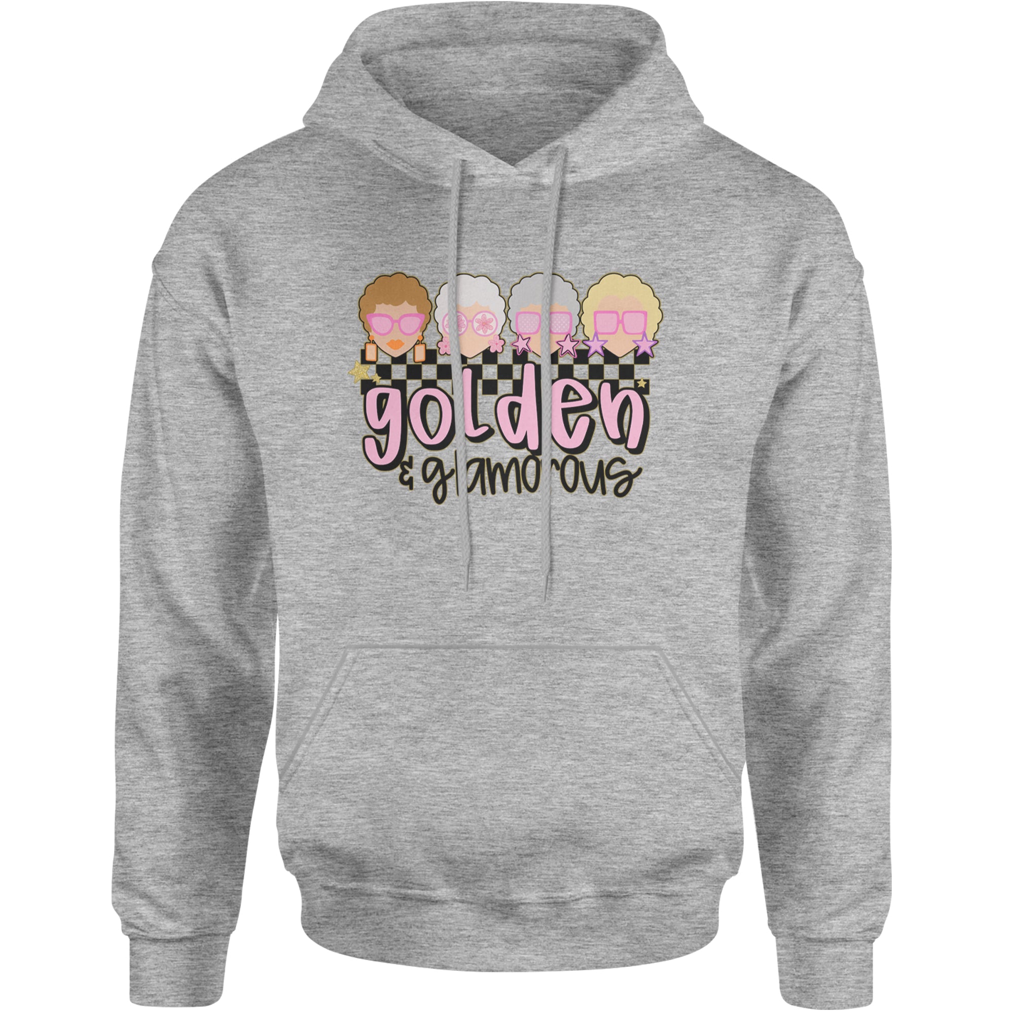 Golden And Glamorous Golden Girls Adult Hoodie Sweatshirt Heather Grey